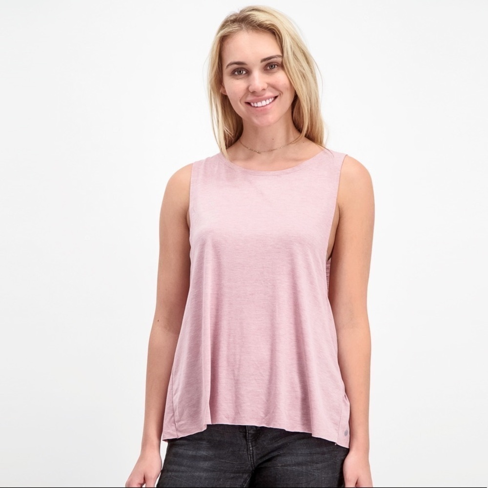 Yogalicious Mauve Lace-Up Back Tank L